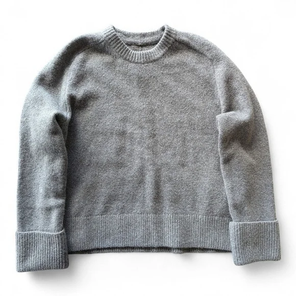 Abercrombie Brushed Wool Blend Crewneck Sweater Gray M - Picture 3 of 7